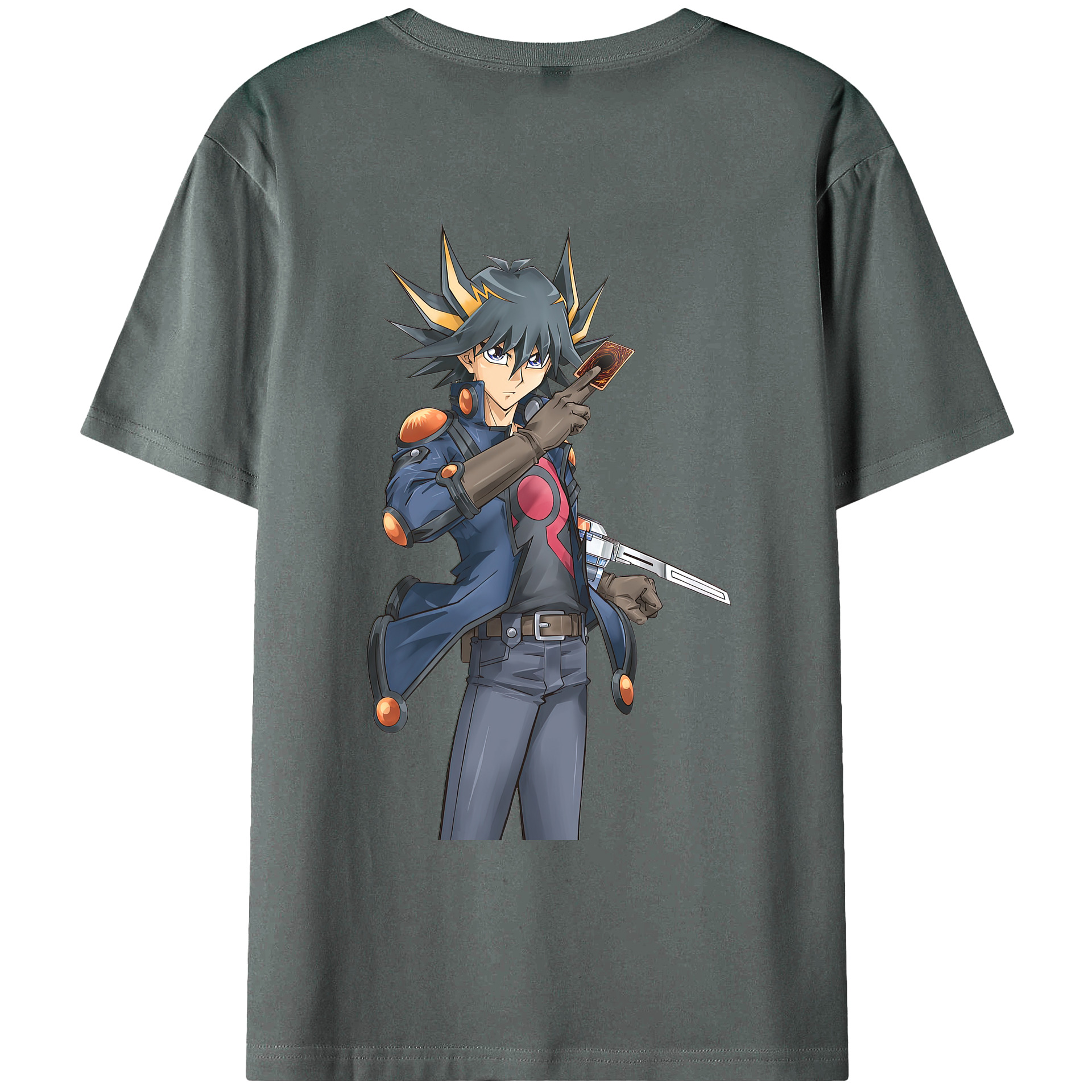 （画像用） 遊☆戯☆王 Yu-Gi-Oh! 綿100％ メンズ半袖Tシャツ（バックプリント） 通気性